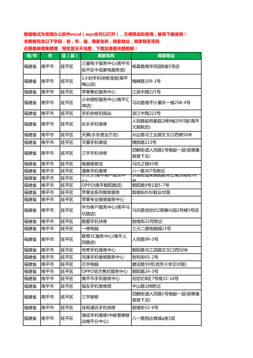 2020新版福建省南平市延平区数码维修工商企业公司商家名录名单联系电话号码地址大全41家