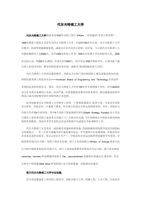 代尔夫特理工大学简介