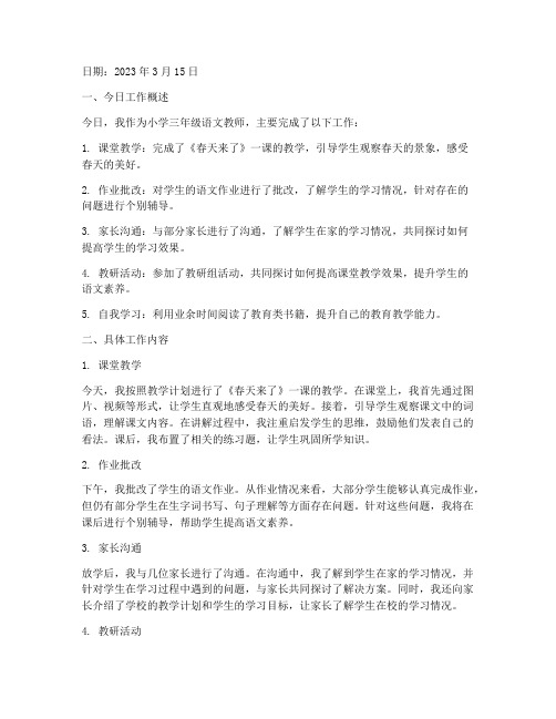 教师实践工作日志