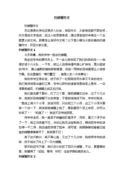 钓螃蟹作文