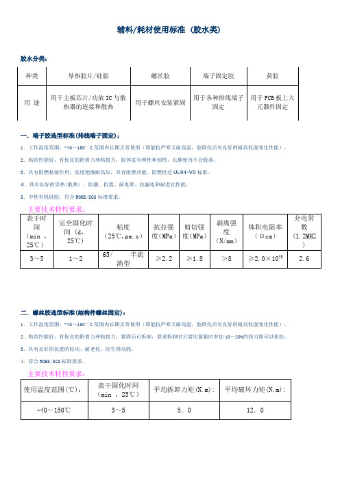 胶水选型标准