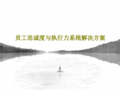 员工忠诚度与执行力系统解决方案33页PPT