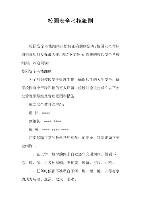 校园安全考核细则