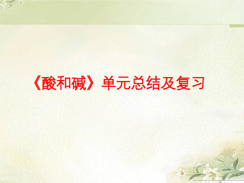人教版九年级化学下册：第十单元《酸和碱》单元总结及复习课件