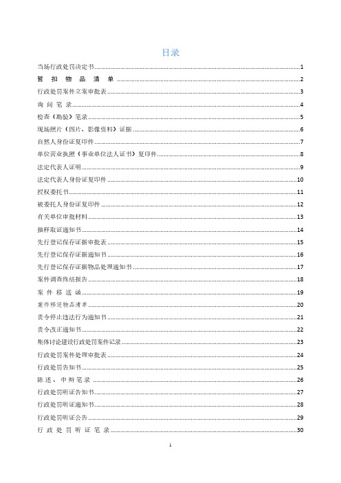 城市管理行政处罚文书