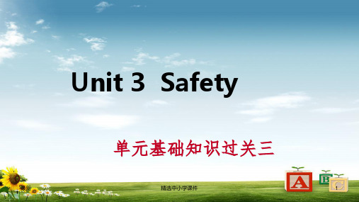 精选-九年级英语上册Unit3Safety基础知识过关三导学课件新版冀教版