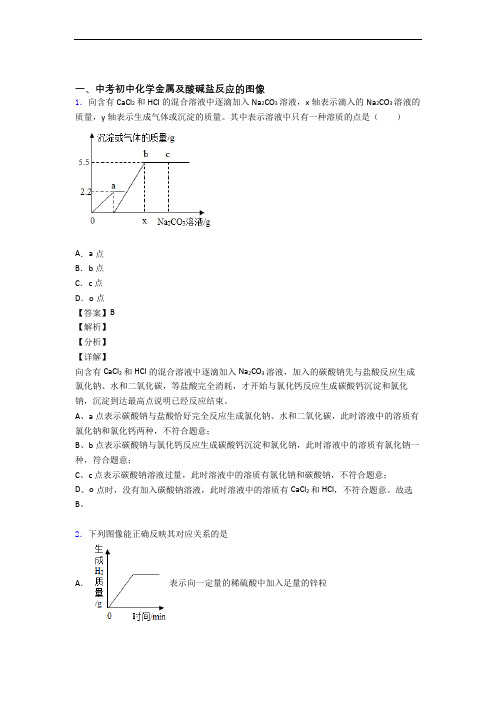 备战中考化学培优 易错 难题(含解析)之金属及酸碱盐反应的图像及详细答案