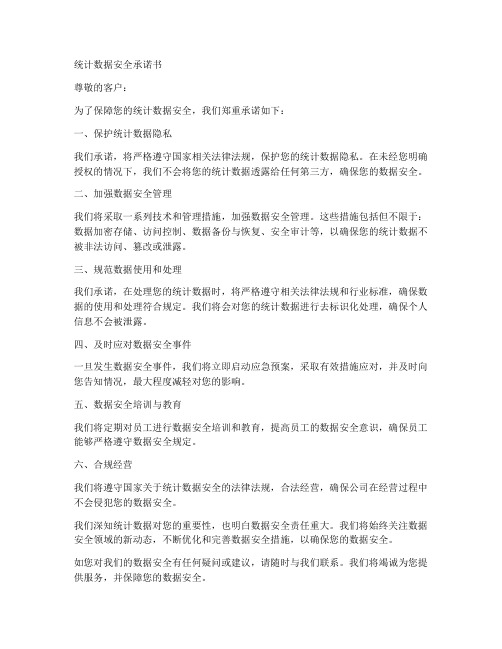 统计数据安全承诺书