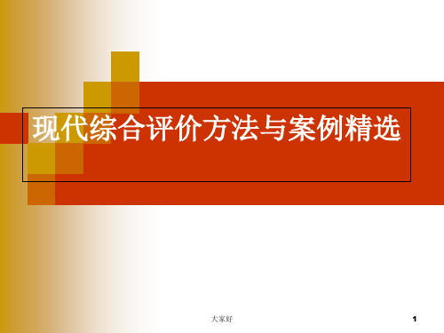 现代综合评价方法与的案例精选讲座