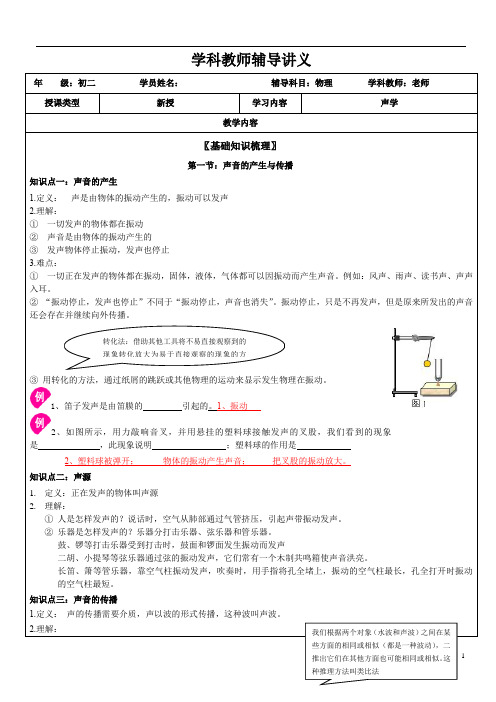 初中物理声学专题讲义