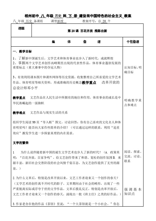 20百花齐放推陈出新教案