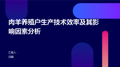 肉羊养殖户生产技术效率及其影响因素分析