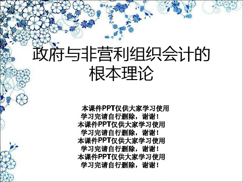 政府与非营利组织会计的基本理论