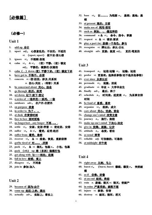 【修改最新版】高中英语(人教版)必修+选修(共8本书)词汇表-黑体部份