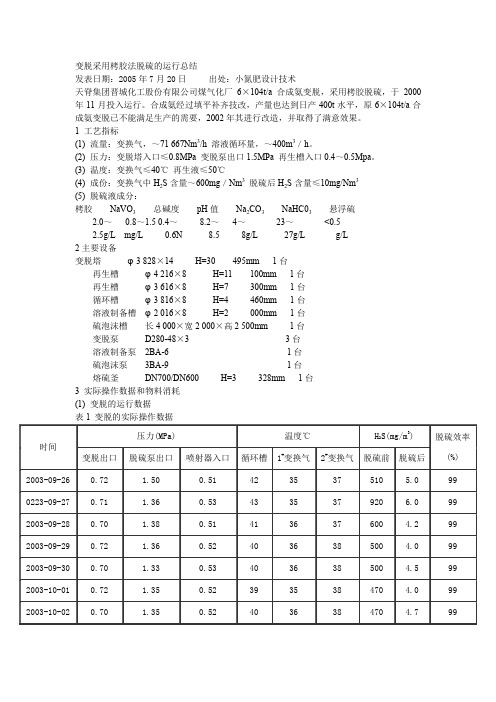 天脊集团晋城化工股份有限公司煤气化厂6×104t