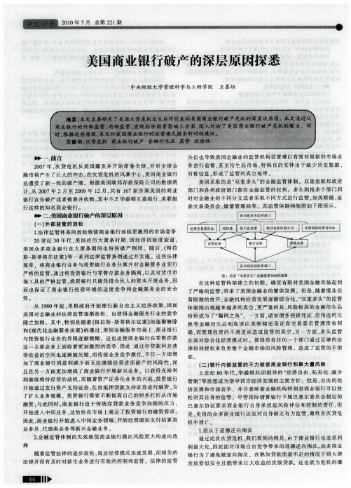 美国商业银行破产的深层原因探悉