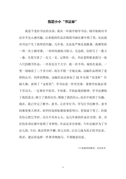 我是小小“书法家”
