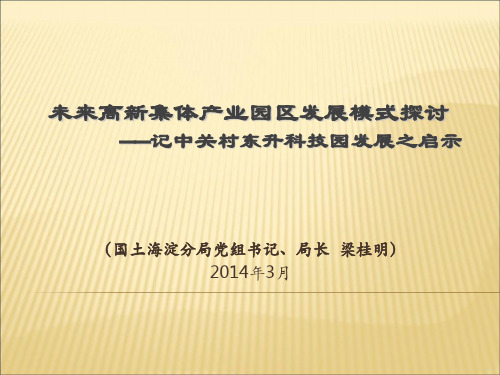 未来高新集体产业园区发展模式探讨(定)
