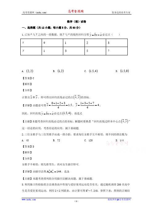 江西省南昌市新建县第一中学2019-2020学年高二开学考试数学(理)试题 Word版含解析
