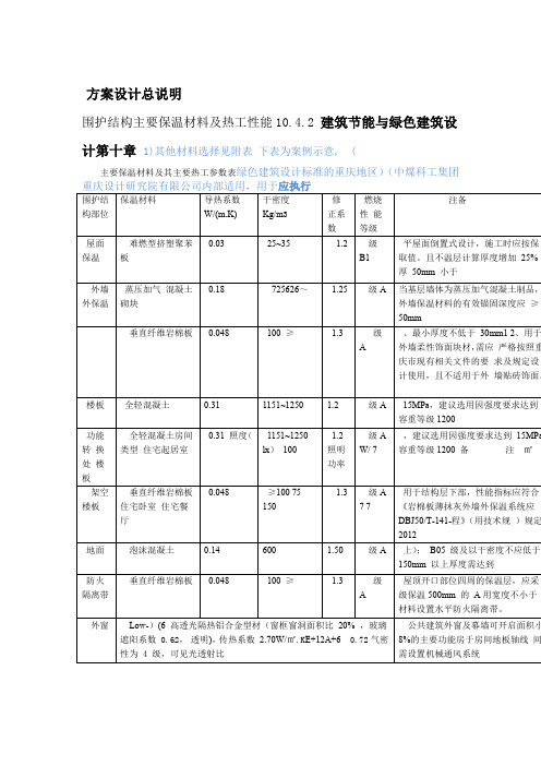 方案设计总说明节能及绿建设计部分模板