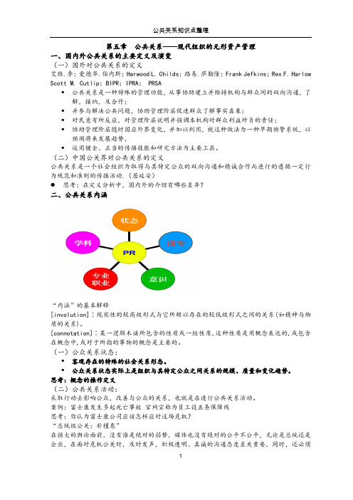 公共关系知识点培训教材