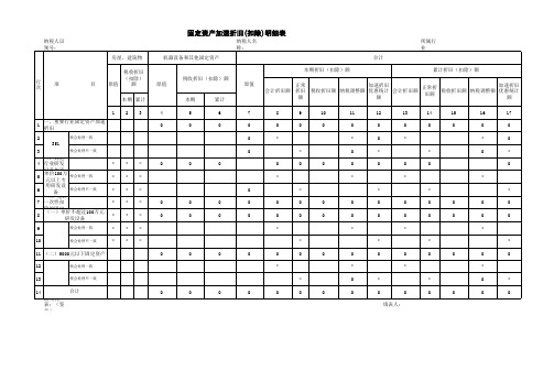 固定资产加速折旧(扣除)明细表 (2016最新版)