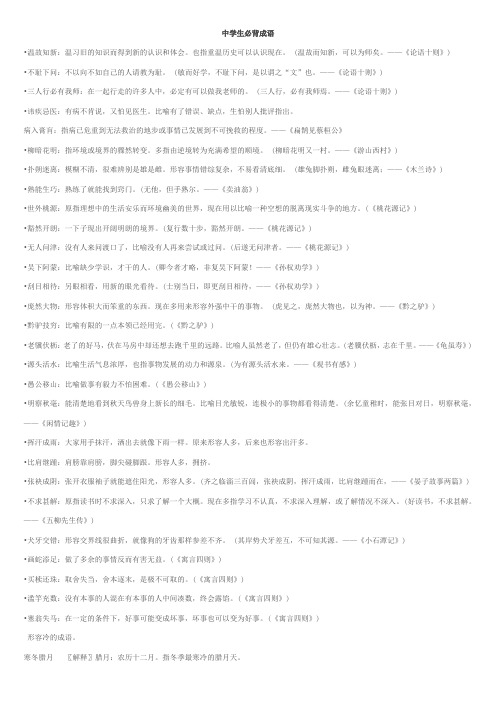 中学生必背成语