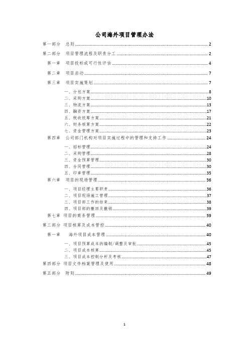 大型企业海外项目从开发到建设全过程管理办法