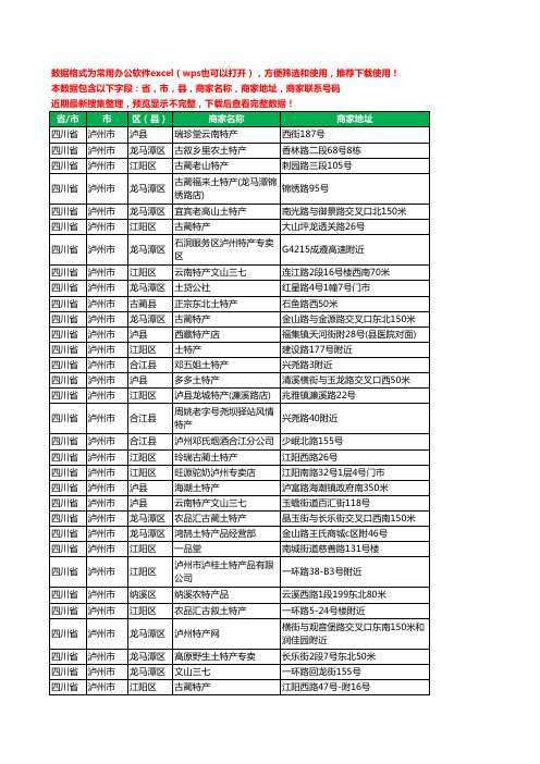 2020新版四川省泸州市土特产工商企业公司商家名录名单联系电话号码地址大全123家