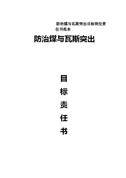 防治煤与瓦斯突出目标岗位责任书范本