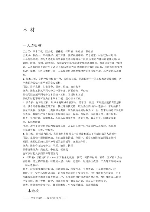 建筑装饰材料汇总