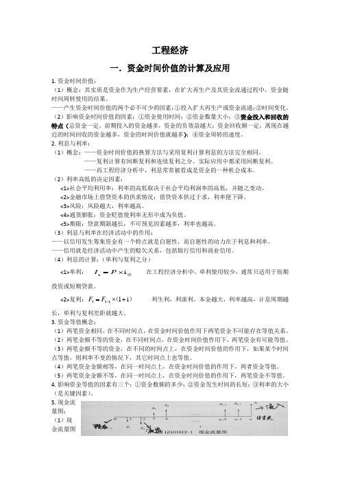 2018年一建建设工程经济考试重点