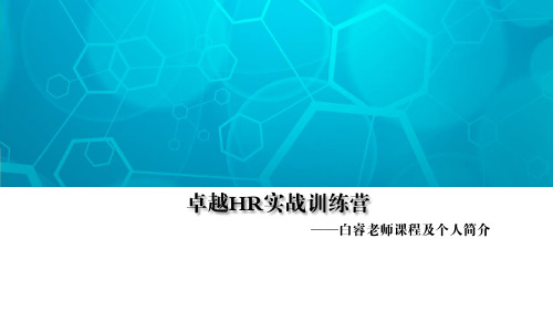 2017白睿老师课程及个人简介(发送版)201706