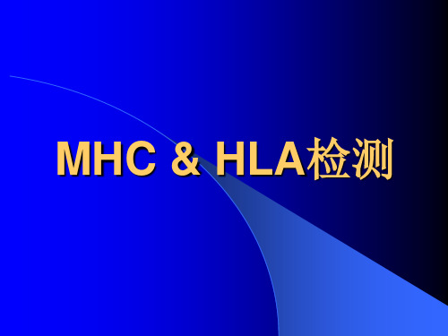 MHCHLA检测及应用