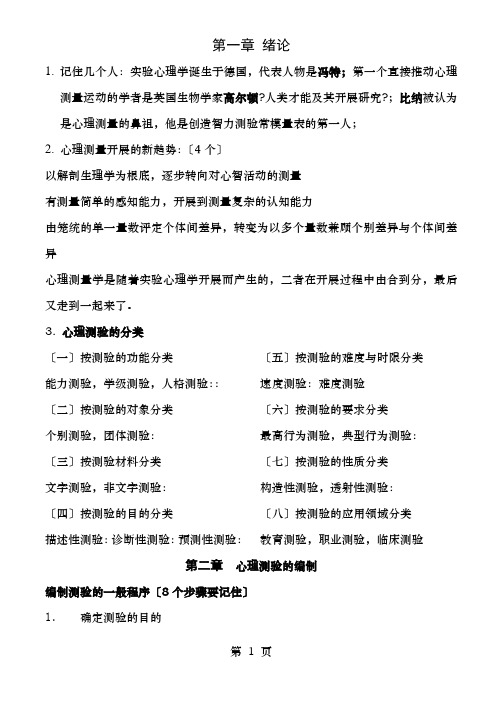 同等学力考试心理测量重点统计