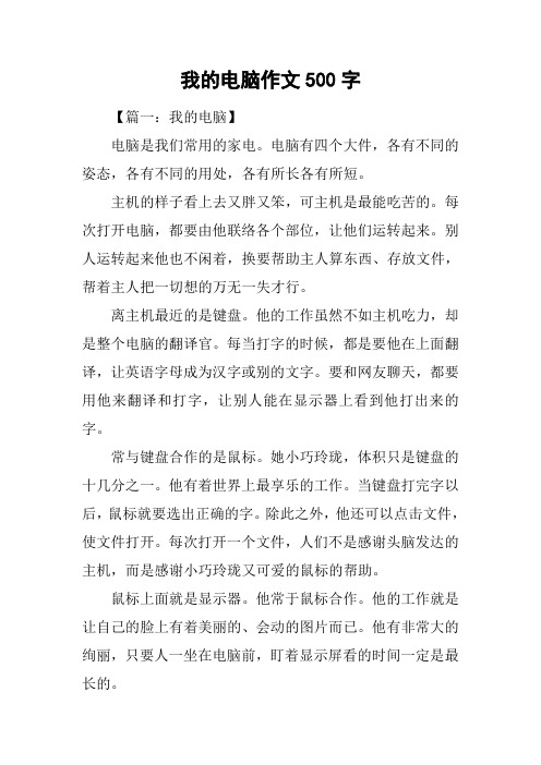 我的电脑作文500字