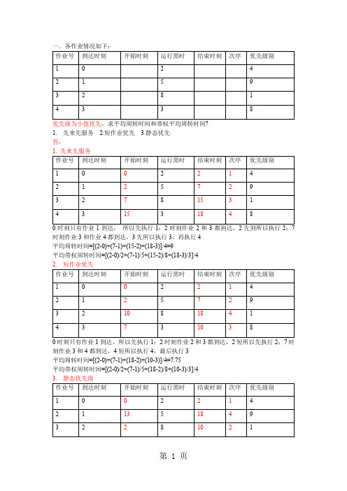 操作系统-作业调度7页word