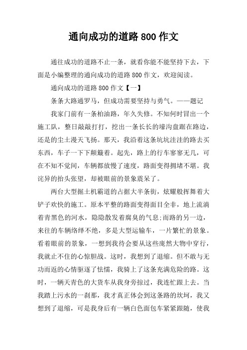 通向成功的道路800作文