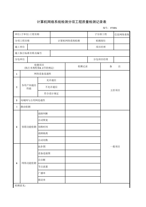 070501_计算机网络系统检测分项工程质量检测记录表