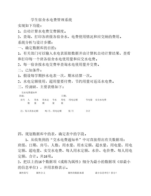 学生宿舍水电费管理系统