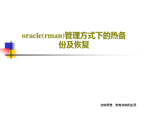 oracle(rman)管理方式下的热备份及恢复共27页文档
