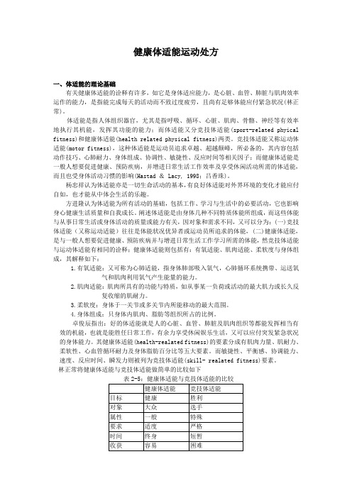 健康体适能运动处方
