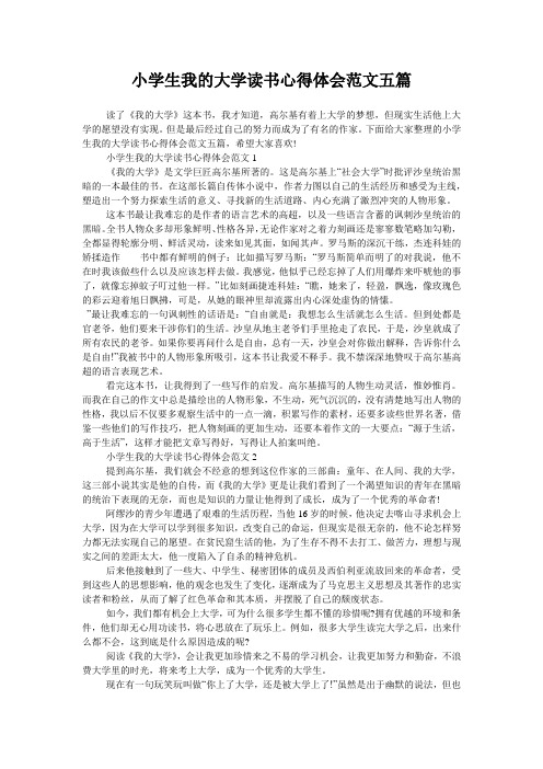 小学生我的大学读书心得体会范文五篇