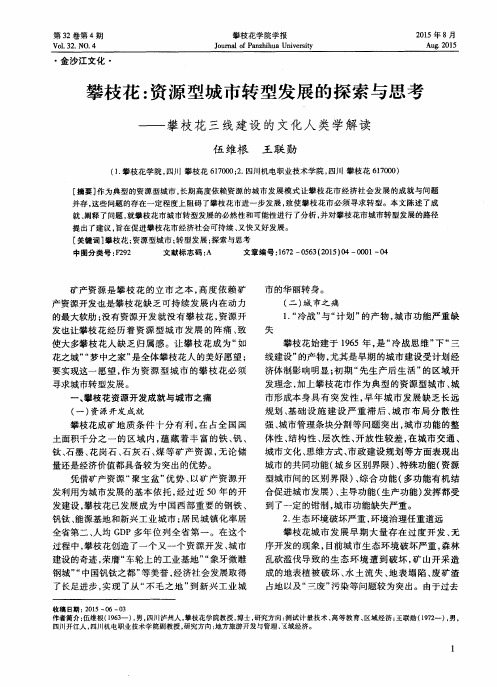 攀枝花：资源型城市转型发展的探索与思考——攀枝花三线建设的文