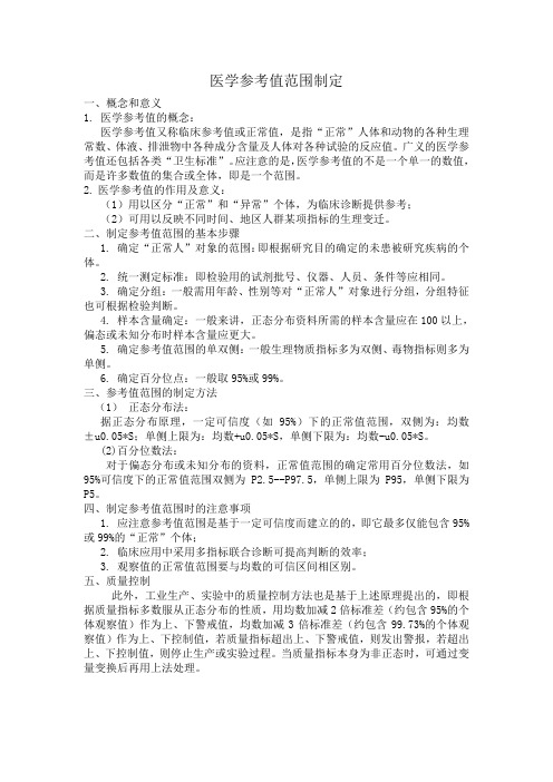 医学参考值范围制定