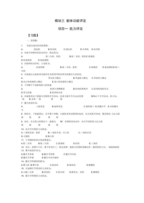 躯体功能评定