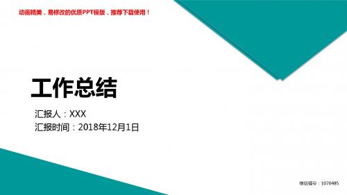 【优质文档】2018最新工作总结PPT演示【定制ppt】