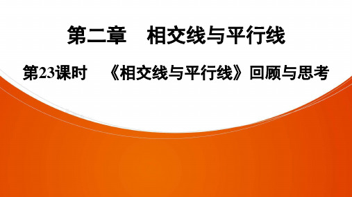 2020-2021学年七年级数学北师大版下册第2章《相交线与平行线》回顾与思考