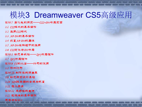 19506-Dreamweaver CS5网页制作-电子教案- 模块3