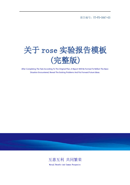 关于rose实验报告模板(完整版)